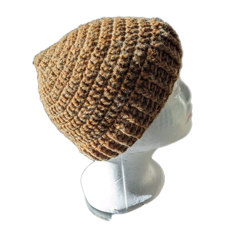 Hand-Made Knit Winter Beanie Knit Hat‎ One Size Beige Tan